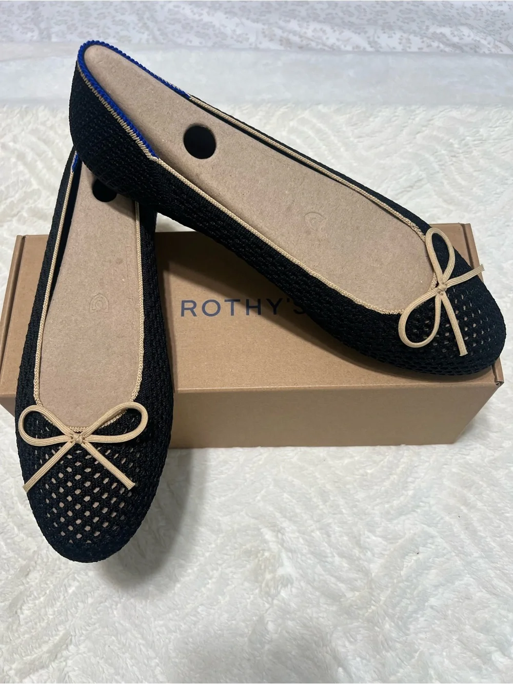 Rothy’s The Ballet Flat Noir Mesh Black Size 12 NIB Never Worn